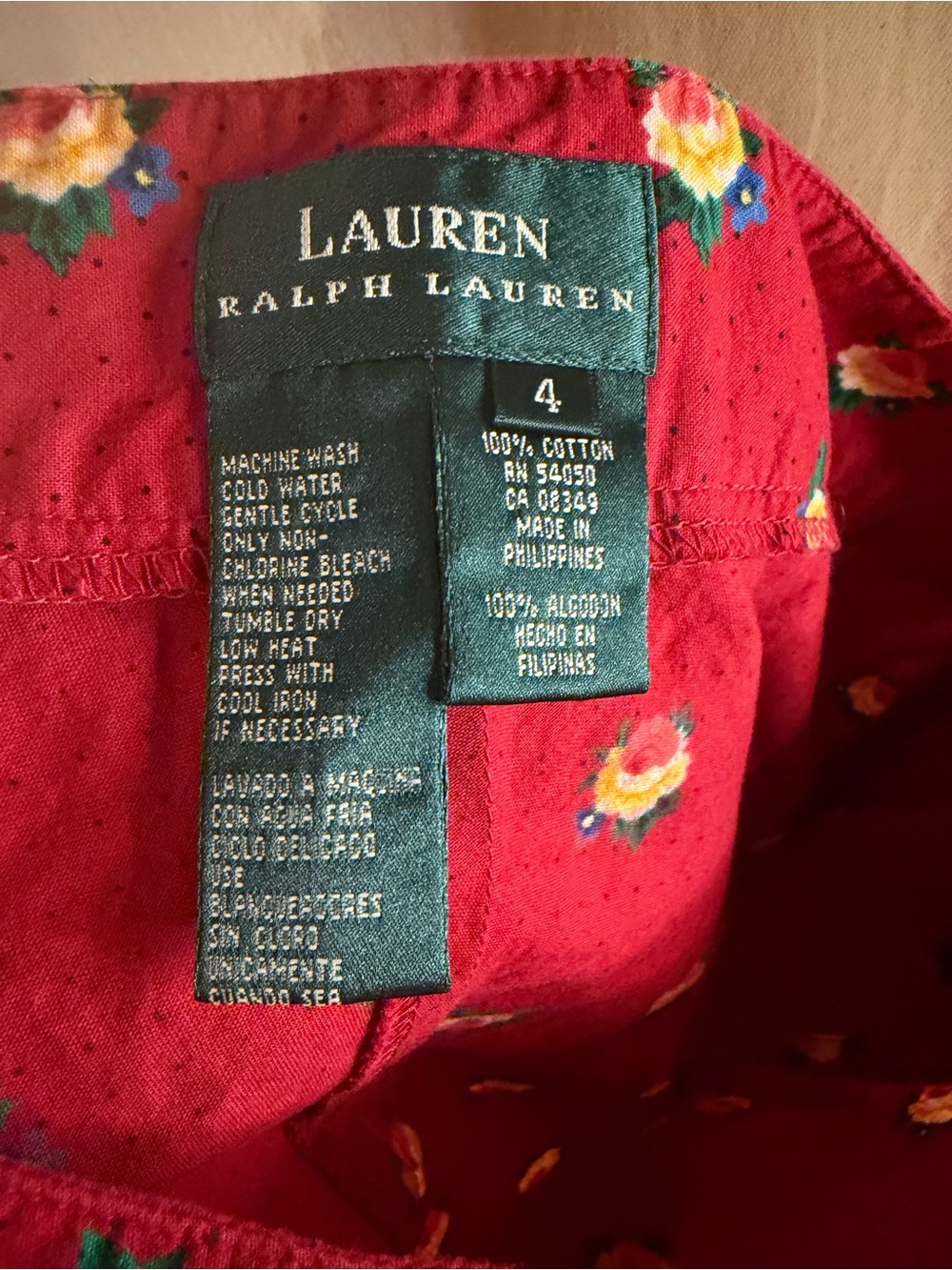 Vintage 90s Lauren Ralph Lauren Skirt Paisley Border Floral Prairie - Picture 4 of 4